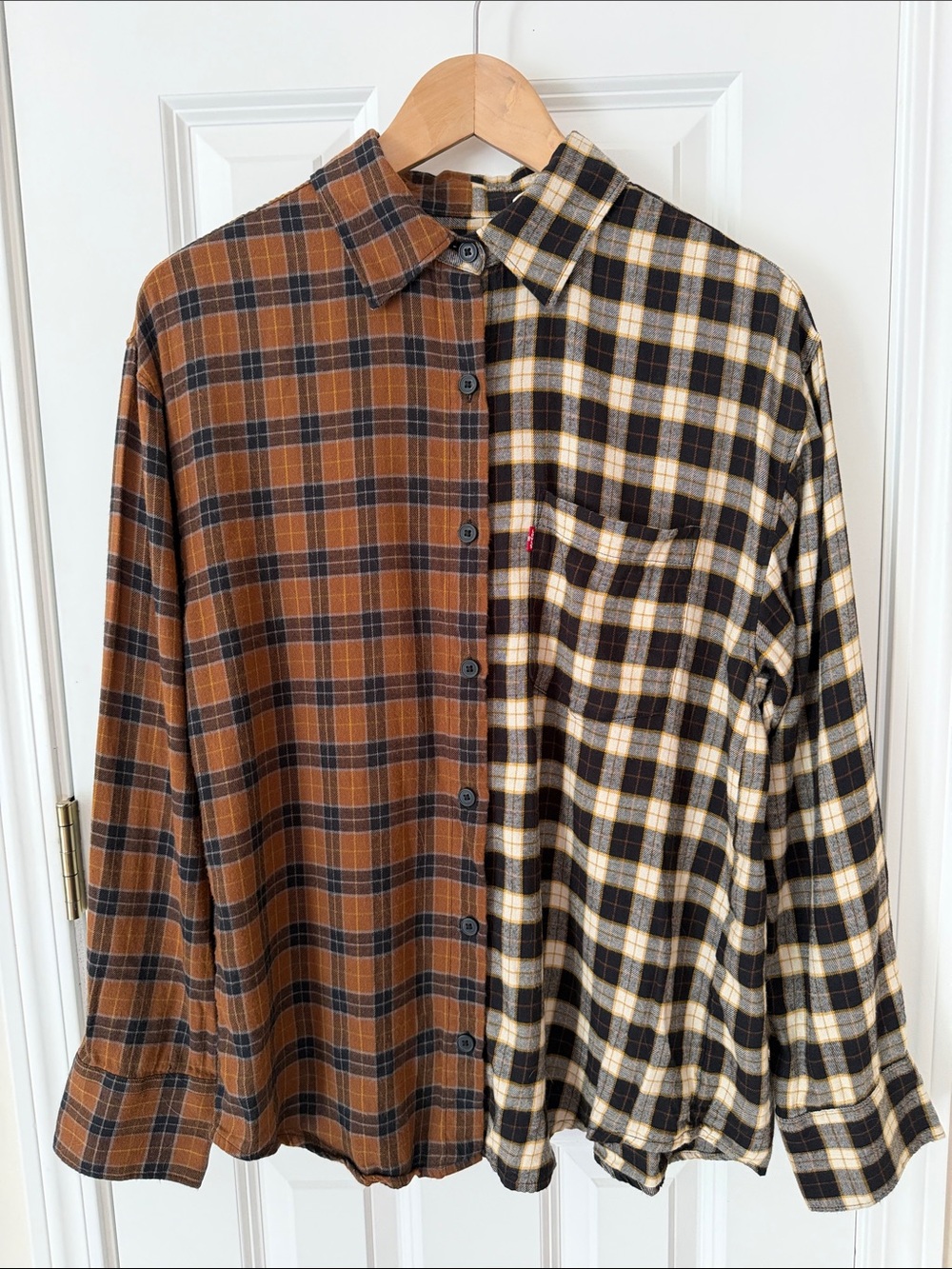 Levi’s Half and Half Plaid Oversized Flannel Size Medium